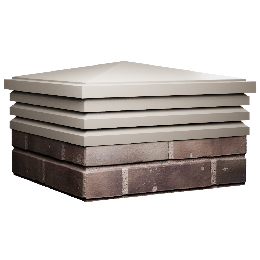 Колпак Zking Бона ХайТек Бежевый на столб 2х2 кирпича (513х513мм) в Октябрьском фото