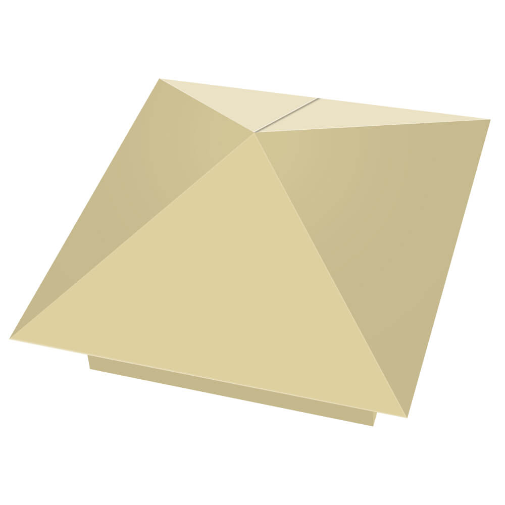 Колпак металлический 400х400мм RAL1014 Бежевый заборный Октябрьский фото