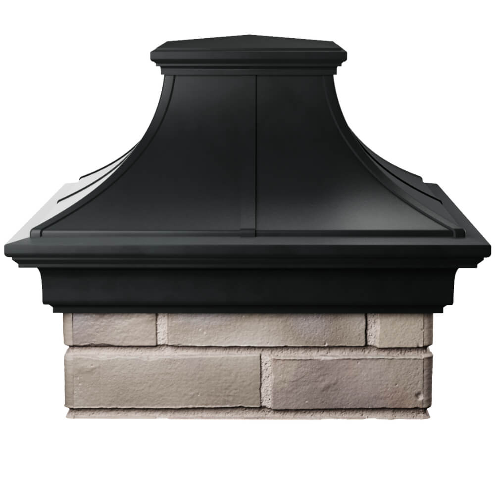 Колпак Zking Монблан Премиум Черный на столб 1.5х1.5 кирпича (385х385мм) Октябрьский фото