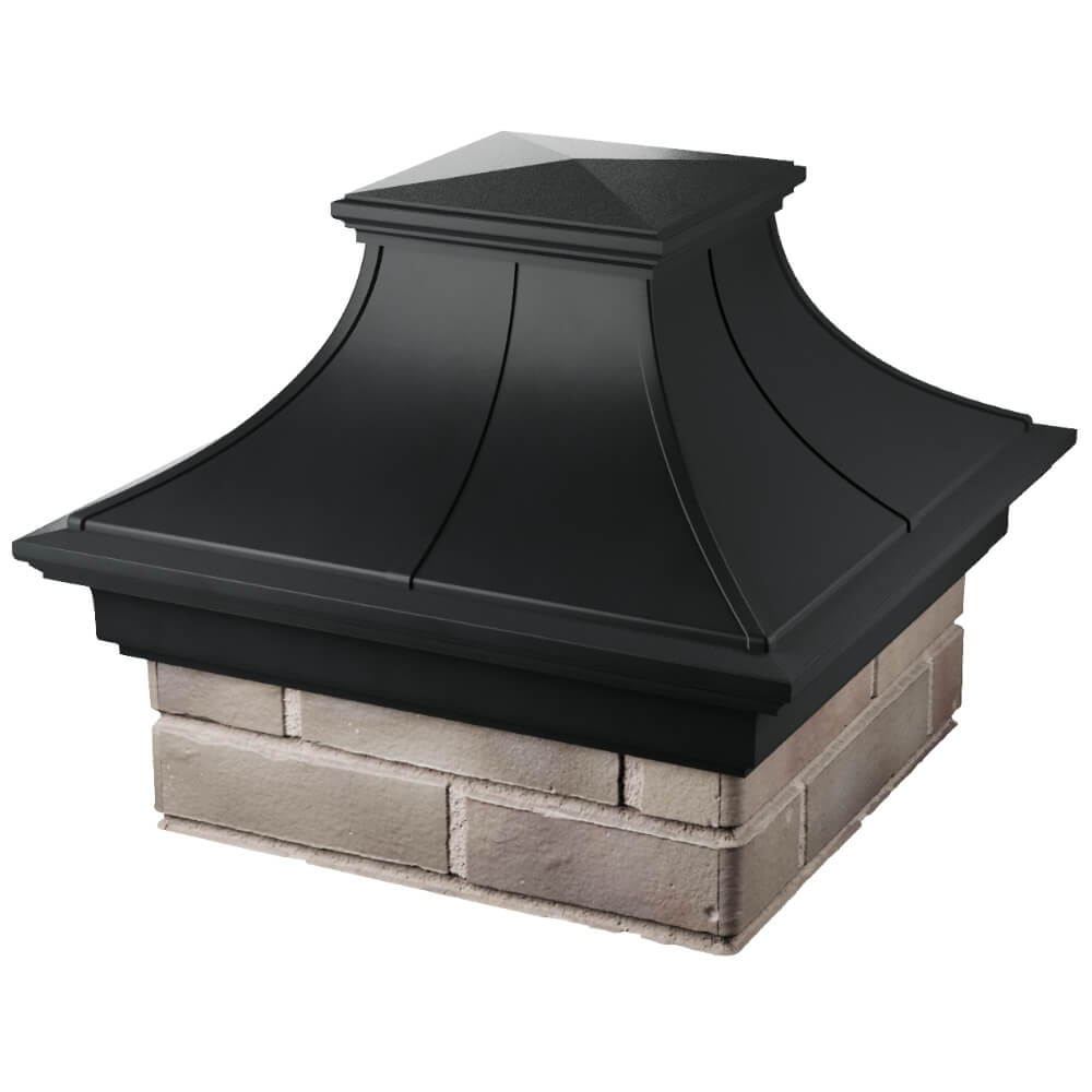 Колпак Zking Монблан Премиум Черный на столб 1.5х1.5 кирпича (385х385мм) в Октябрьском фото