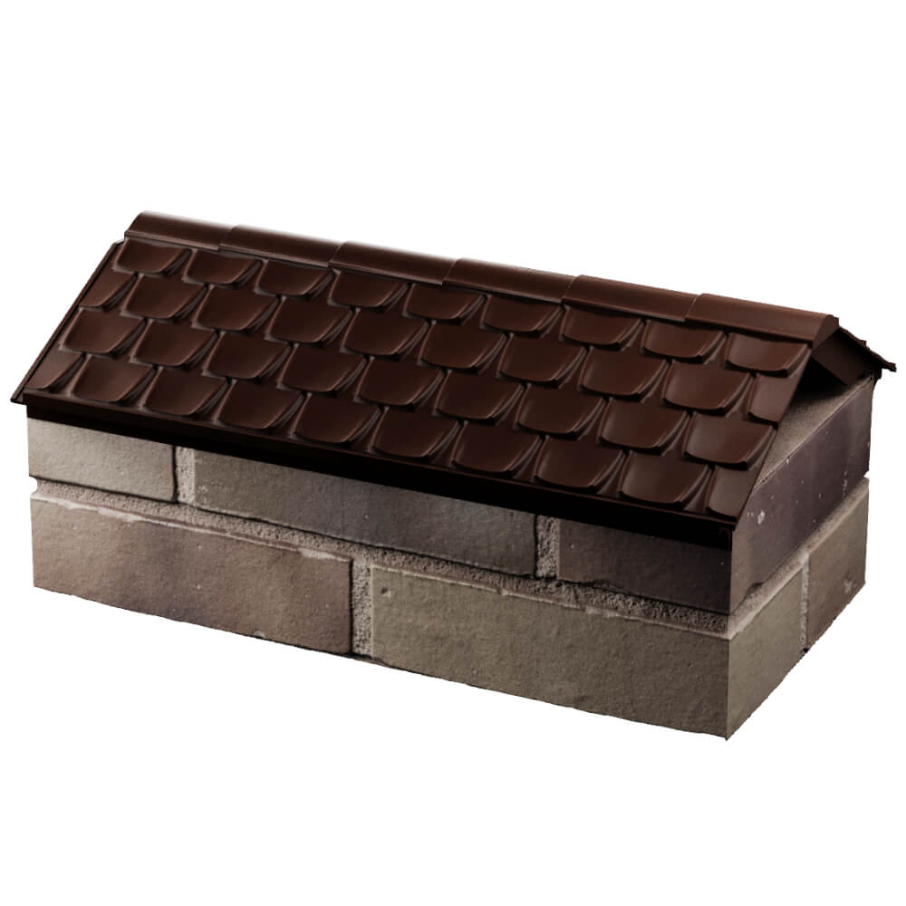 Парапет Zking Эльбрус Коричневый с посадкой на 1 кирпич (255мм) в Октябрьском фото