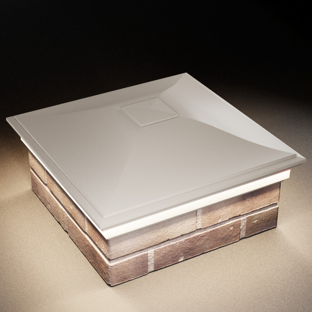 Колпак Zking Монблан Бежевый на столб 2х2 кирпича (515х515мм) c подсветкой в Октябрьском фото