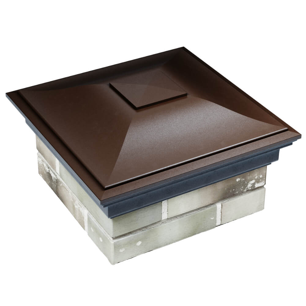 Колпак Zking Монблан Коричневый на столб 1.5х1.5 кирпича (385х385мм) в Октябрьском фото