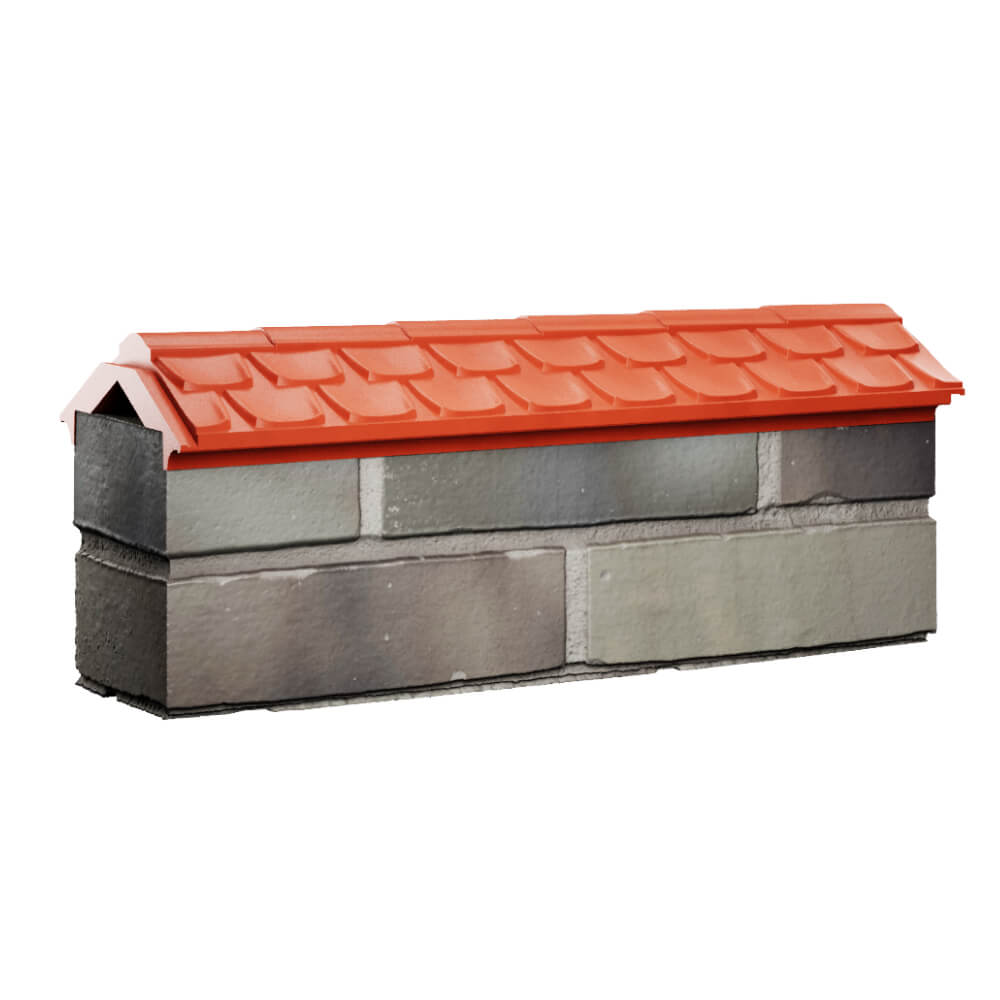 Парапет Zking Эльбрус Красный с посадкой на 0.5 кирпича (130мм) Октябрьский фото