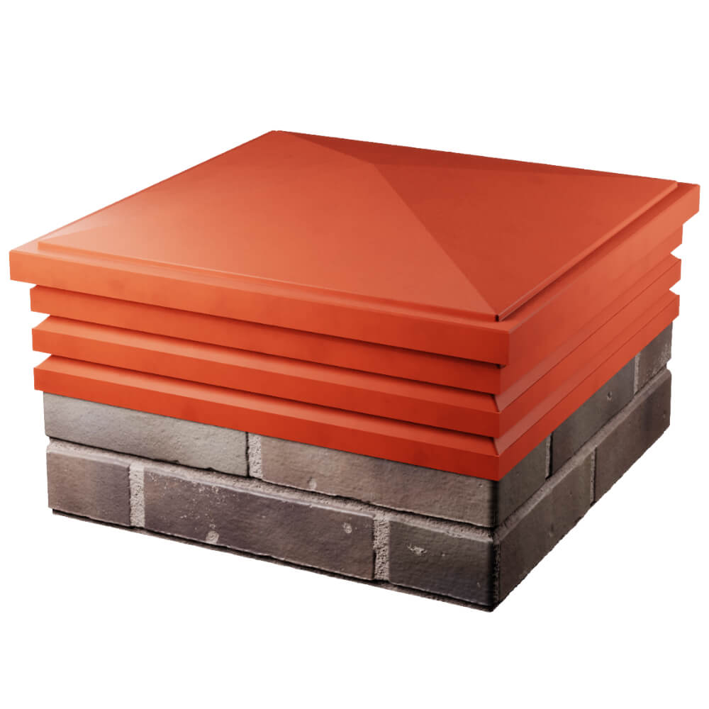 Колпак Zking Бона ХайТек Красный на столб 2х2 кирпича (513х513мм) в Октябрьском фото