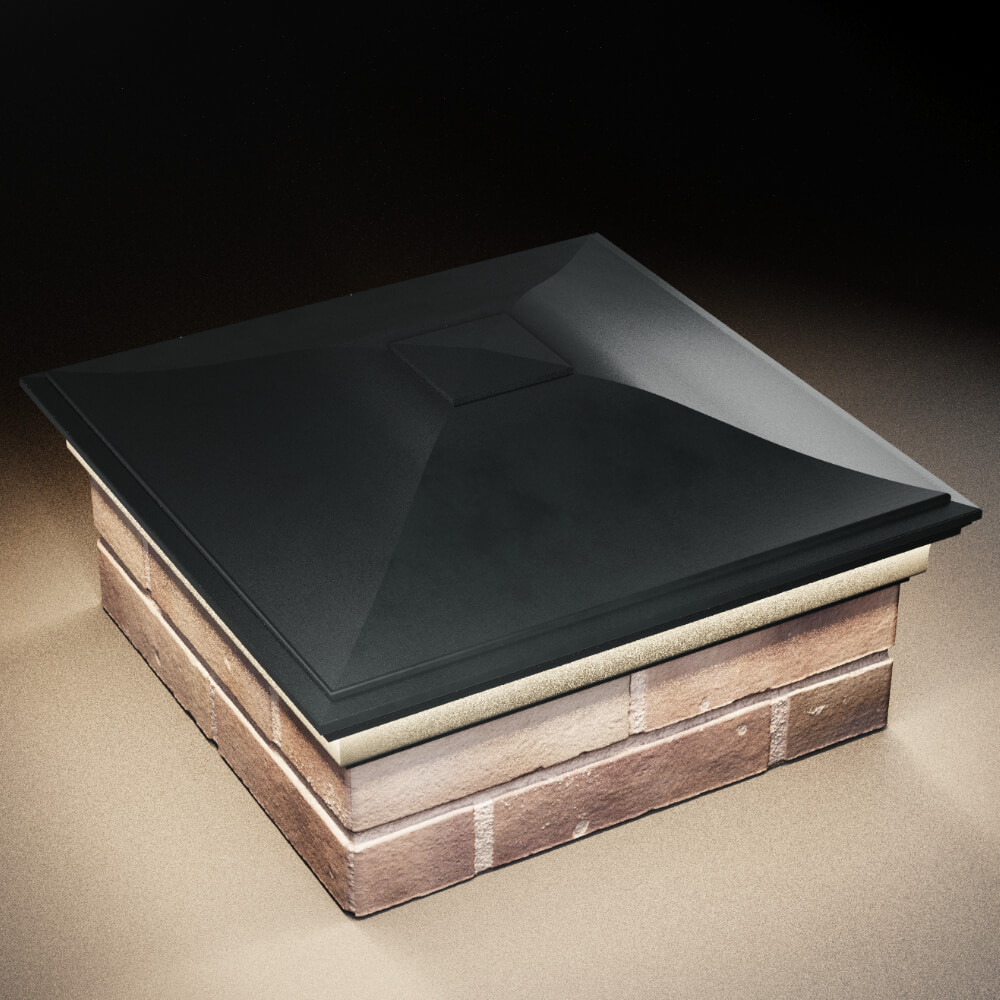 Колпак Zking Монблан Черный на столб 2х2 кирпича (515х515мм) c подсветкой в Октябрьском фото