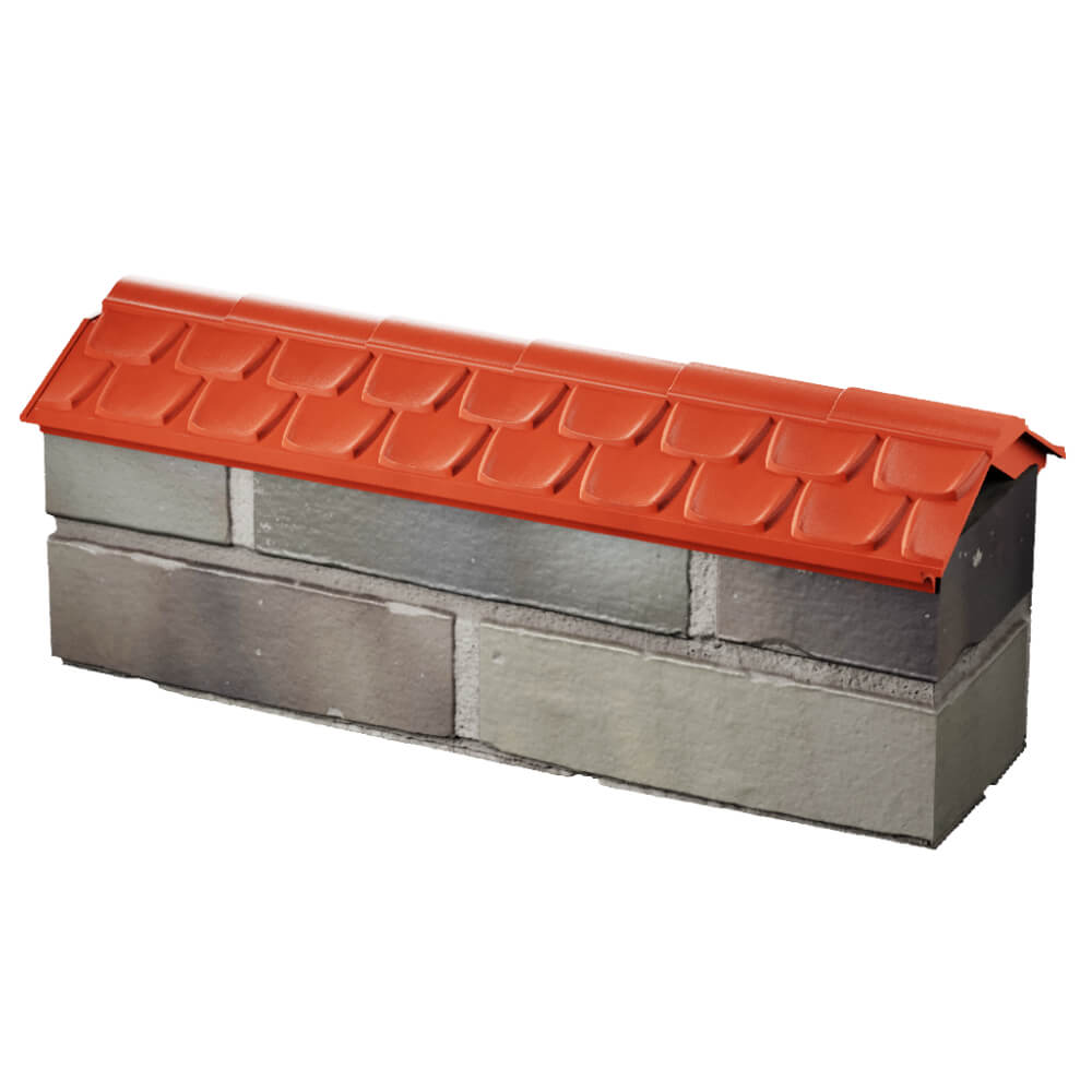 Парапет Zking Эльбрус Красный с посадкой на 0.5 кирпича (130мм) в Октябрьском фото