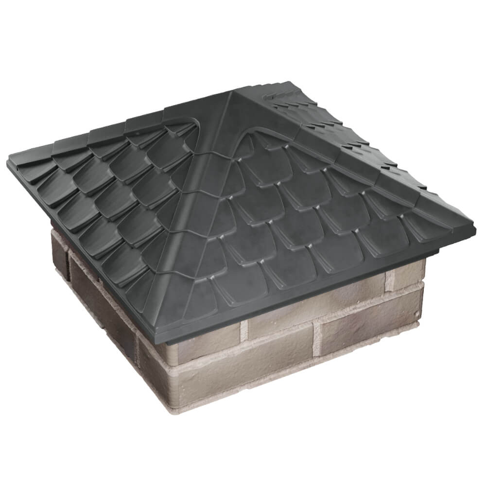 Колпак Zking Эльбрус Серый на столб 1.5х1.5 кирпича (385х385мм) в Октябрьском фото