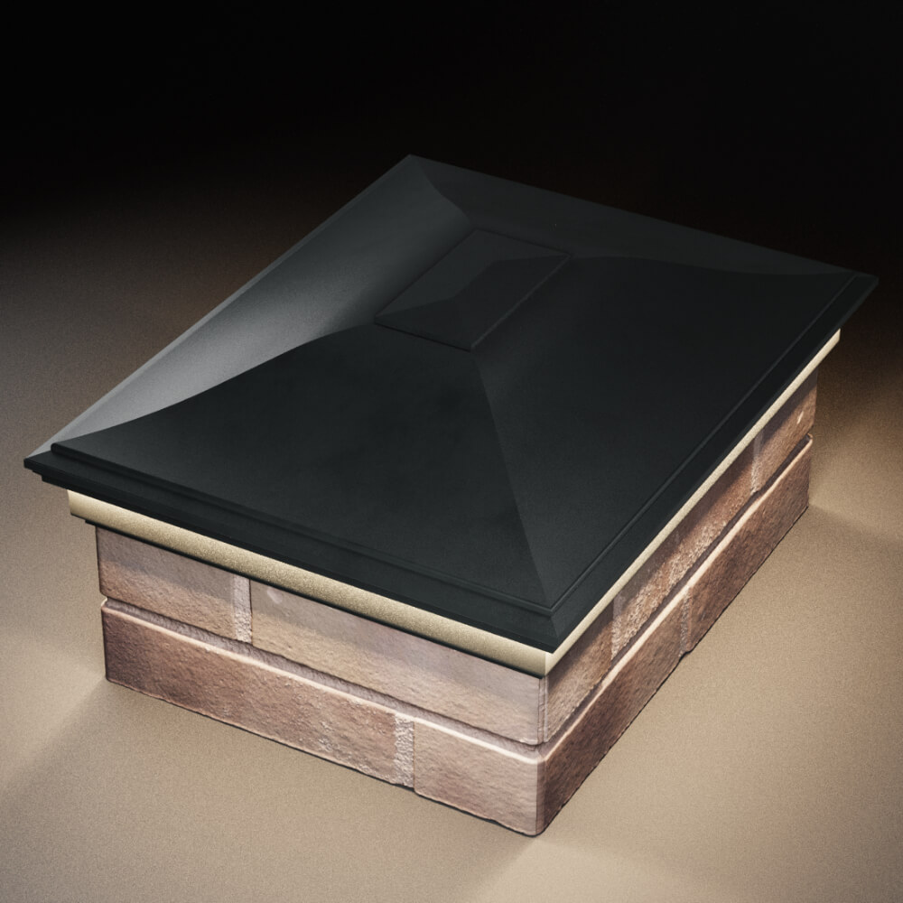 Колпак Zking Монблан Черный на столб 2х1.5 кирпича (515х385мм) c подсветкой в Октябрьском фото