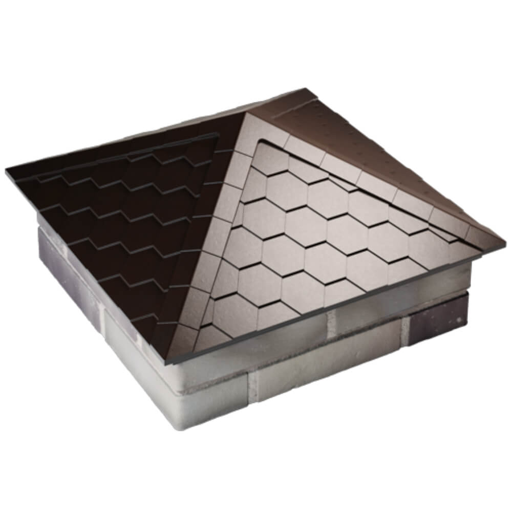Колпак Zking Эверест Коричневый на столб 2х2 кирпича (535х535мм) Октябрьский фото