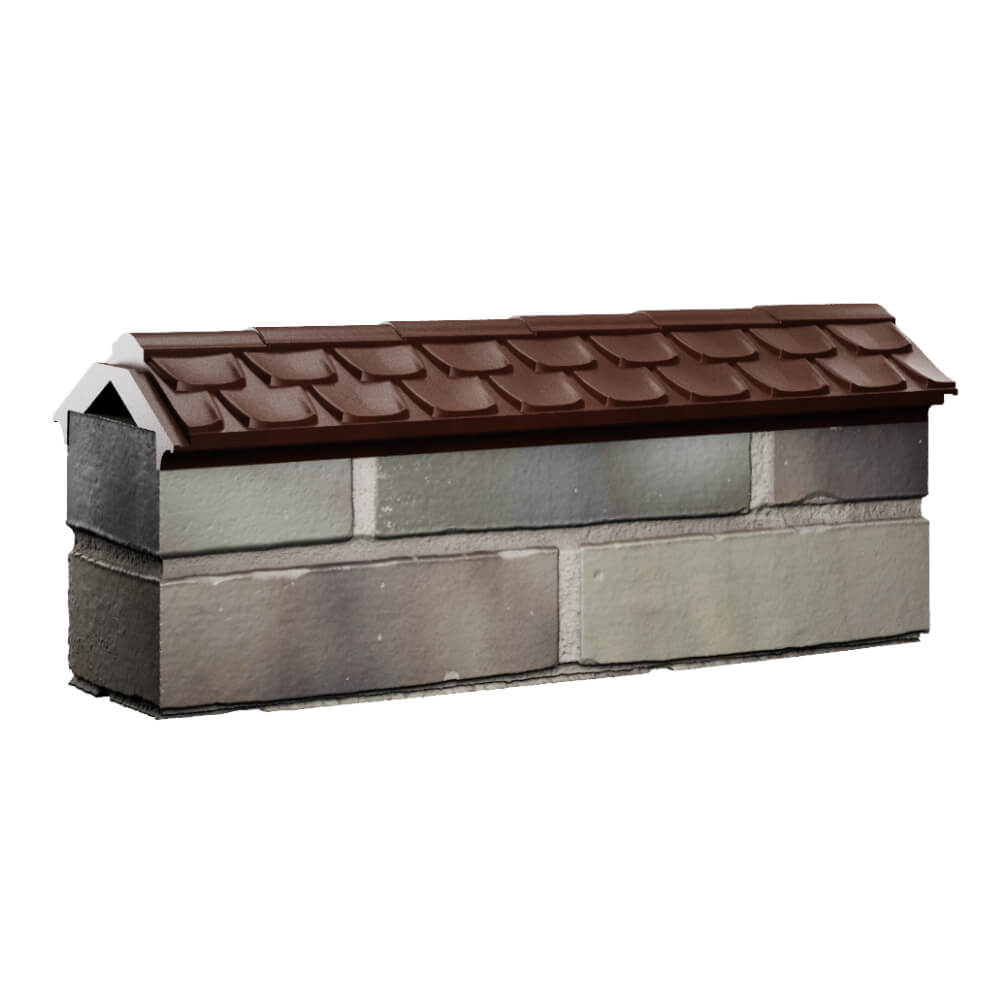 Парапет Zking Эльбрус Коричневый с посадкой на 0.5 кирпича (130мм) Октябрьский фото