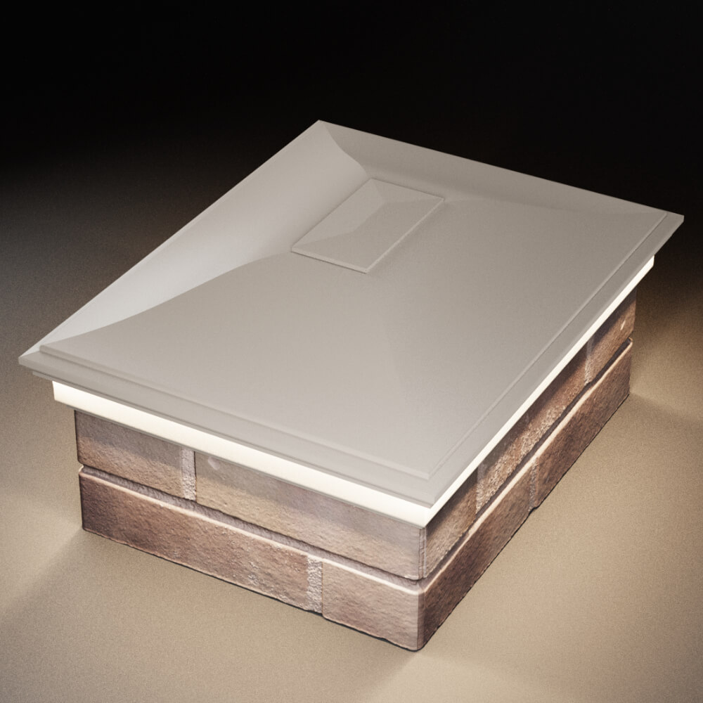 Колпак Zking Монблан Бежевый на столб 2х1.5 кирпича (515х385мм) c подсветкой в Октябрьском фото