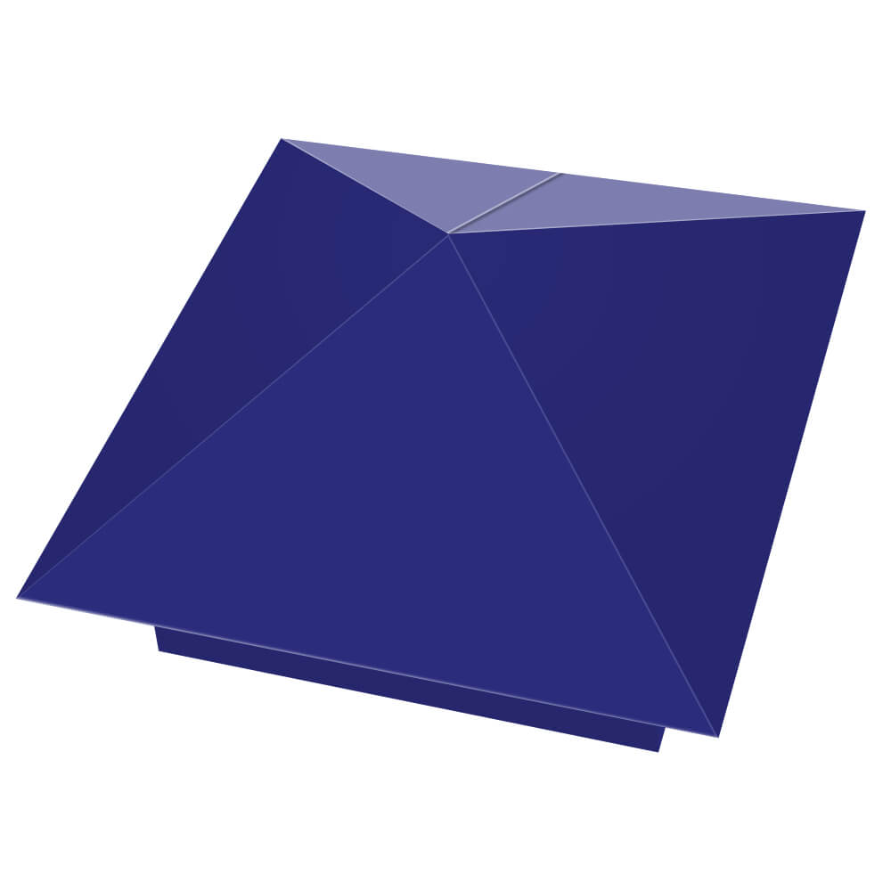 Колпак металлический 400х400мм RAL5002 Синий Ультрамарин заборный Октябрьский фото