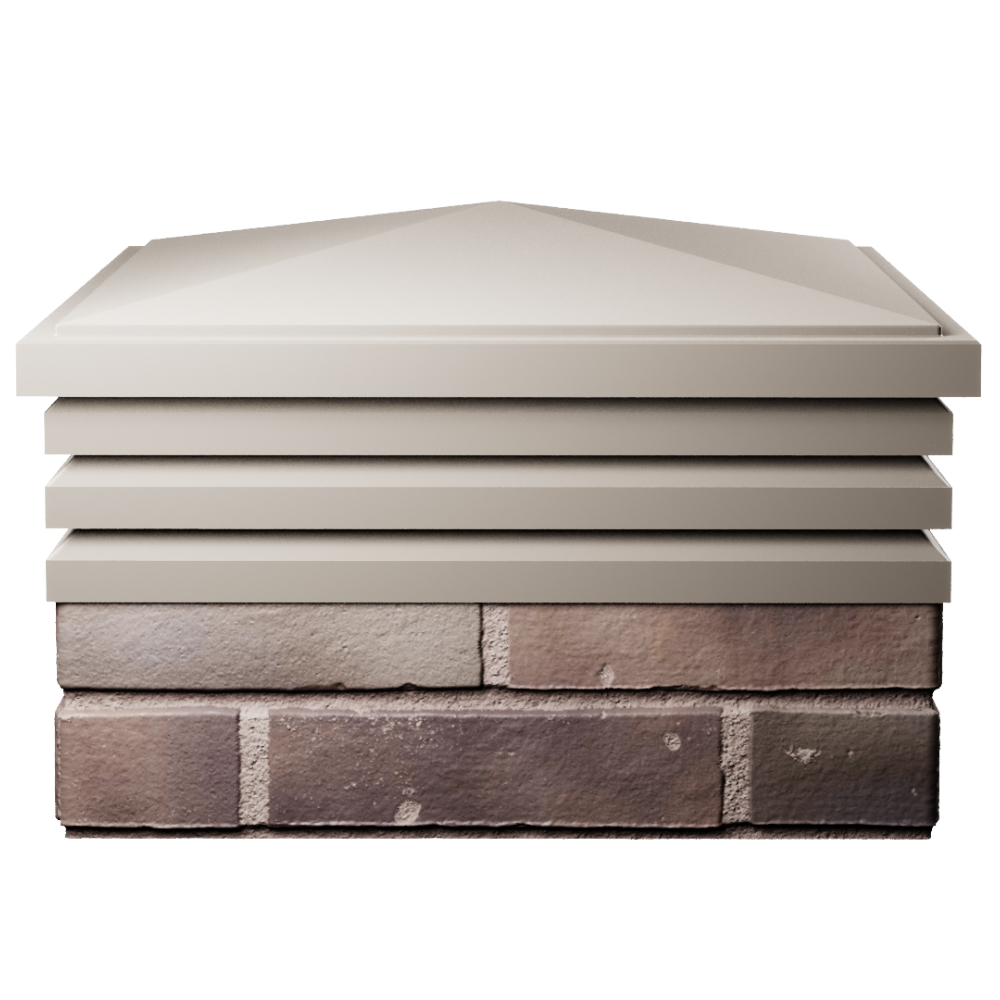 Колпак Zking Бона ХайТек Бежевый на столб 2х2 кирпича (513х513мм) Октябрьский фото