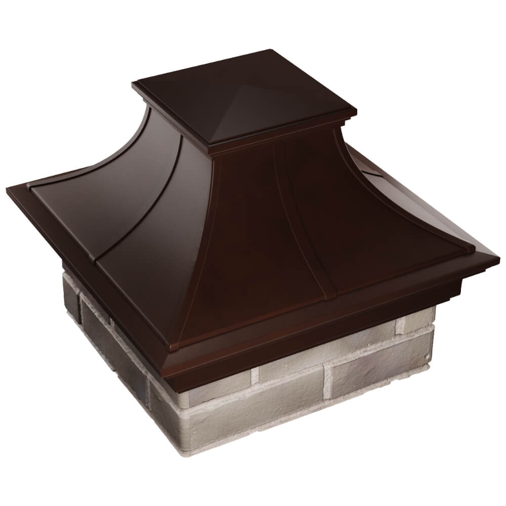 Колпак Zking Монблан Премиум Коричневый на столб 1.5х1.5 кирпича (385х385мм) в Октябрьском фото