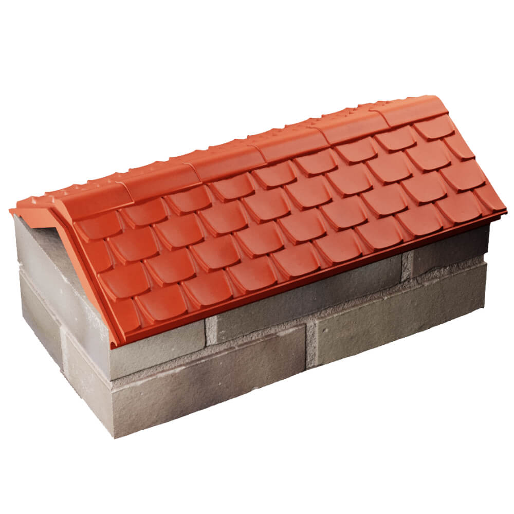Парапет Zking Эльбрус Красный с посадкой на 1 кирпич (255мм) в Октябрьском фото