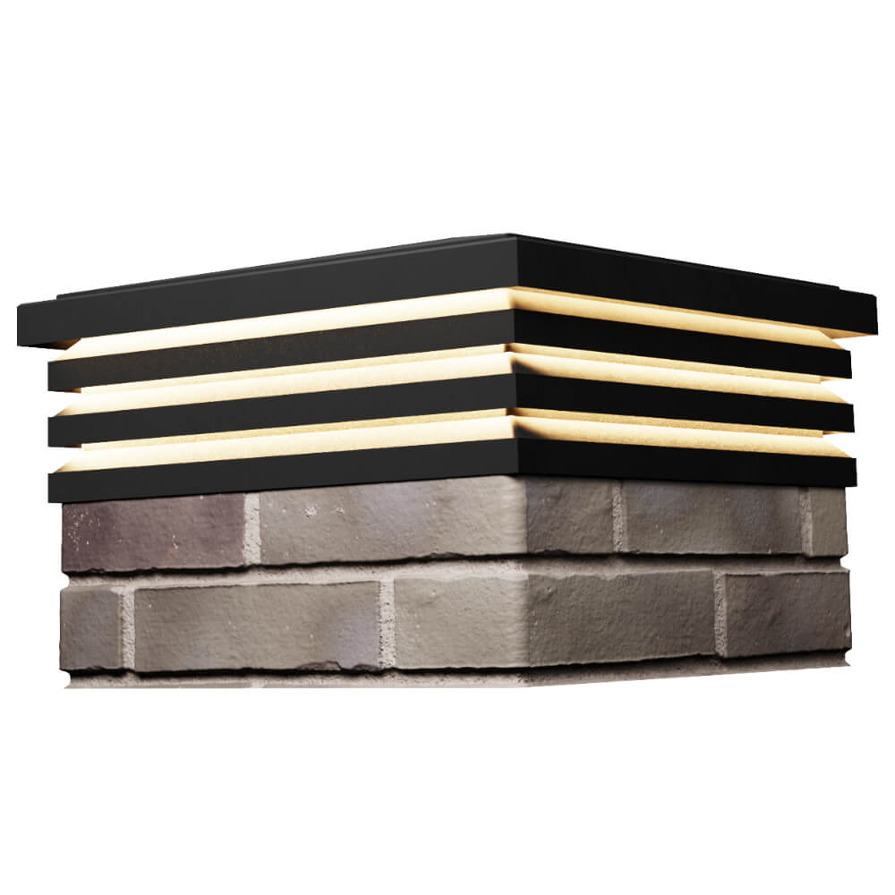 Колпак Zking Бона ХайТек Черный на столб 1.5х1.5 кирпича (385х385мм) с подсветкой в Октябрьском фото