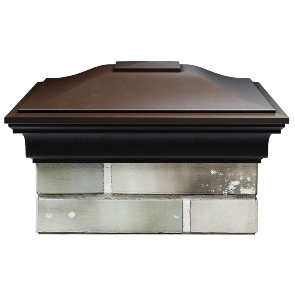 Колпак Zking Монблан Коричневый на столб 1.5х1.5 кирпича (385х385мм) Октябрьский фото