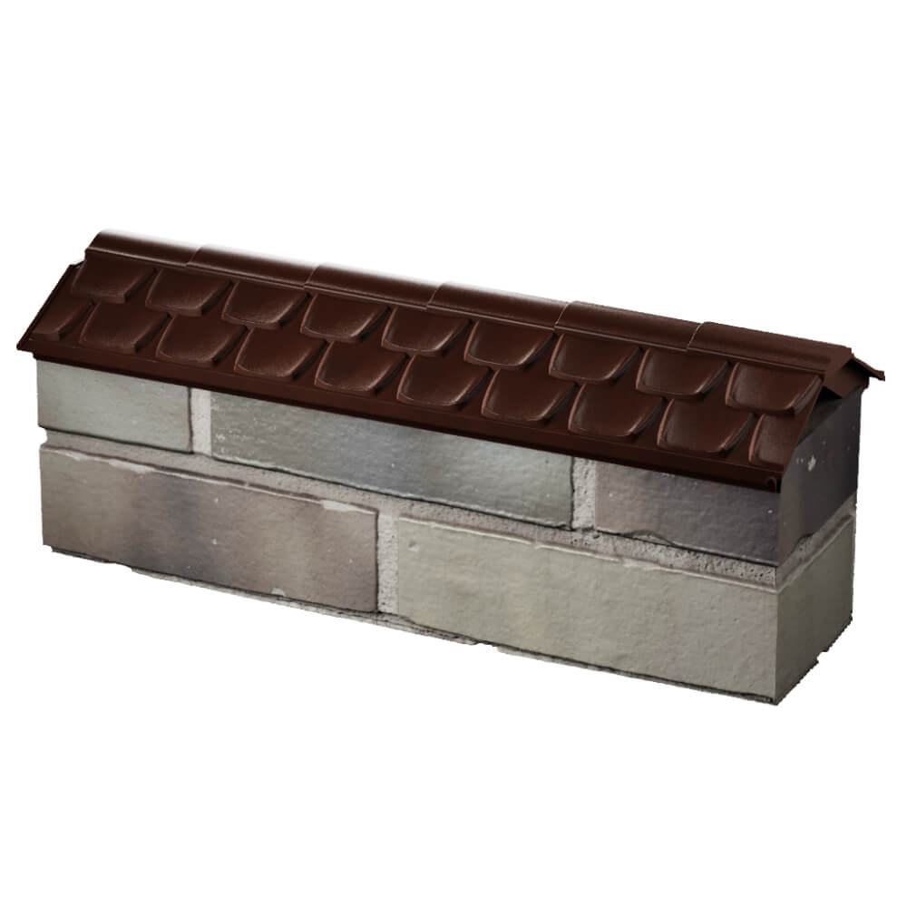 Парапет Zking Эльбрус Коричневый с посадкой на 0.5 кирпича (130мм) в Октябрьском фото