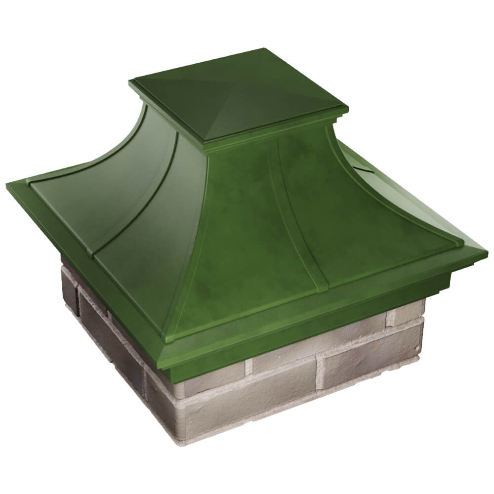 Колпак Zking Монблан Премиум Зеленый на столб 1.5х1.5 кирпича (385х385мм) в Октябрьском фото