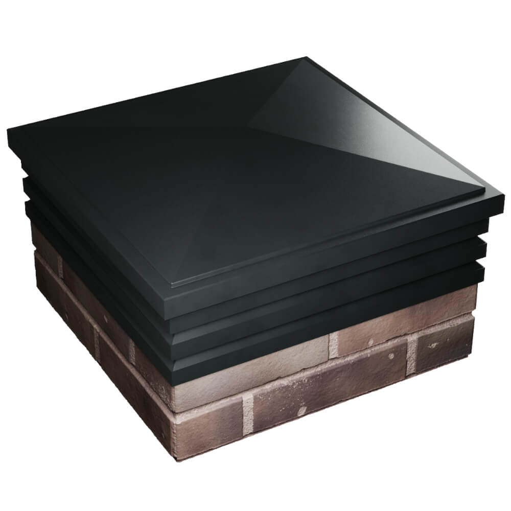 Колпак Zking Бона ХайТек Черный на столб 2х2 кирпича (513х513мм) в Октябрьском фото