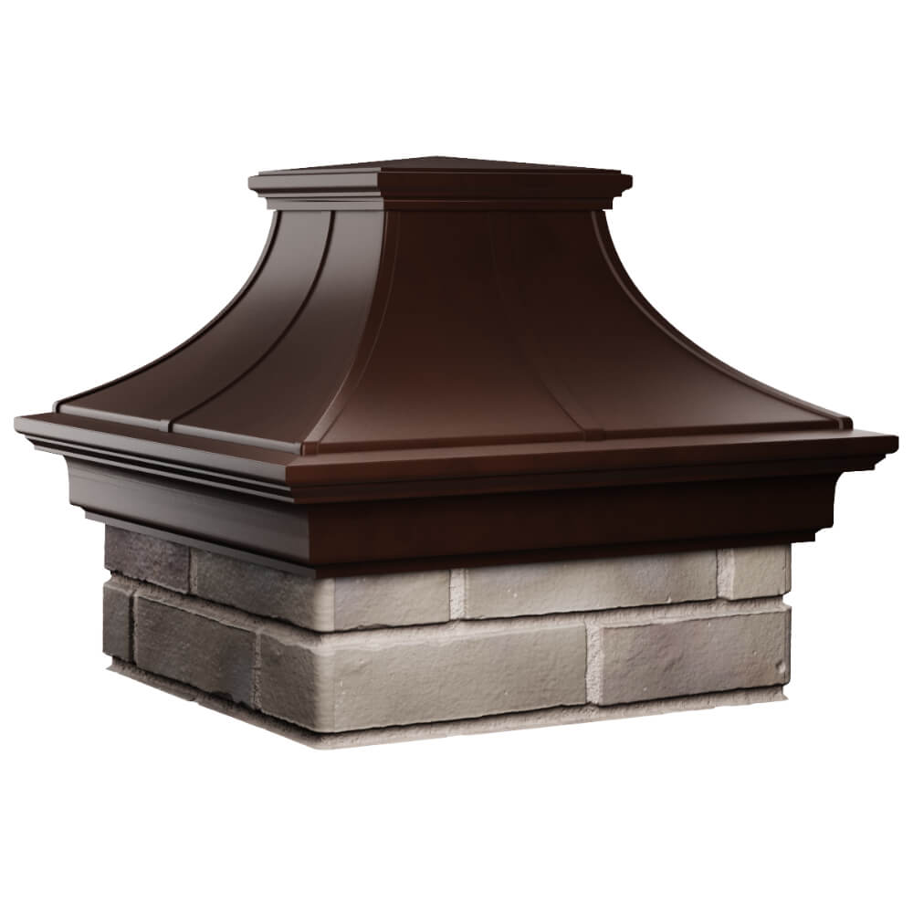Колпак Zking Монблан Премиум Коричневый на столб 1.5х1.5 кирпича (385х385мм) в Октябрьском фото