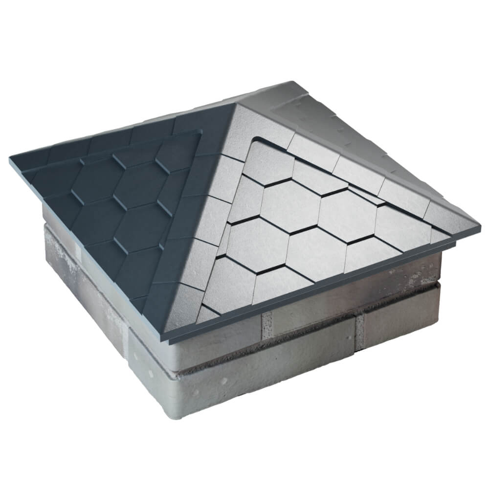 Колпак Zking Эверест Серый на столб 1.5х1.5 кирпича (390х390мм) в Октябрьском фото