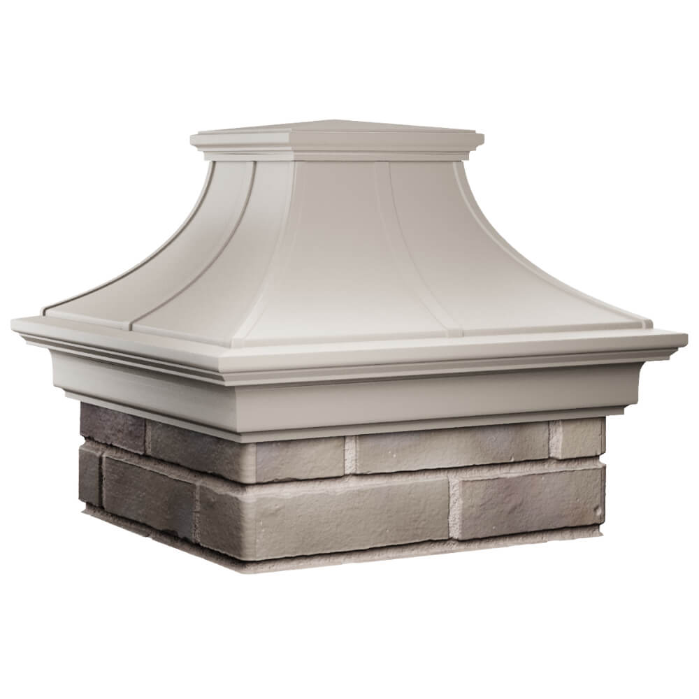 Колпак Zking Монблан Премиум Бежевый на столб 1.5х1.5 кирпича (385х385мм) в Октябрьском фото
