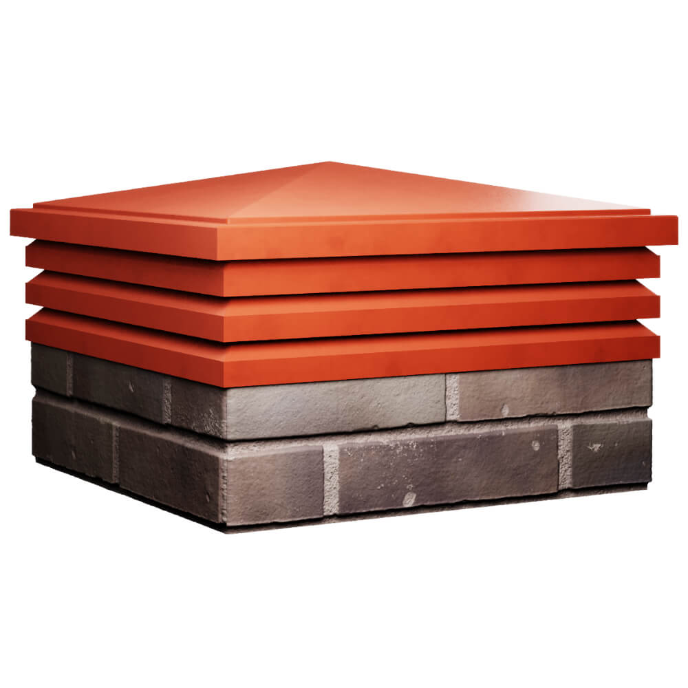 Колпак Zking Бона ХайТек Красный на столб 2х2 кирпича (513х513мм) в Октябрьском фото