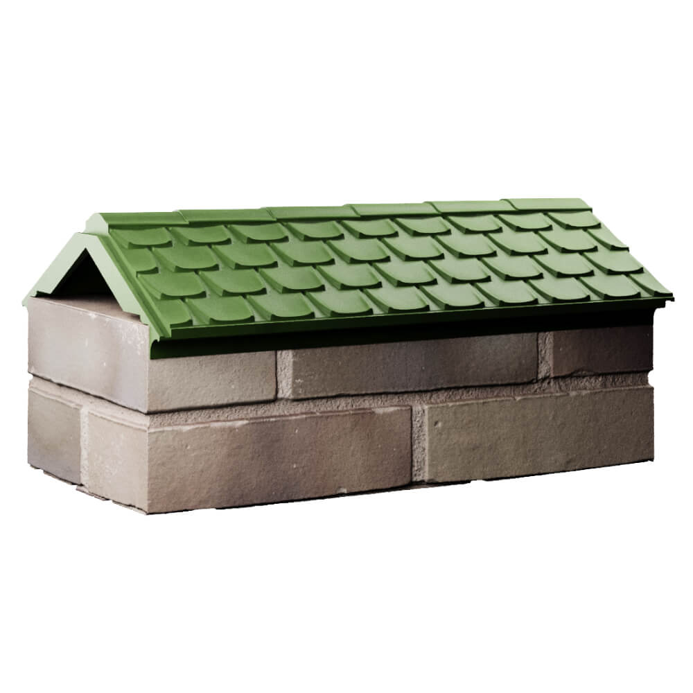 Парапет Zking Эльбрус Зеленый с посадкой на 1 кирпич (255мм) Октябрьский фото