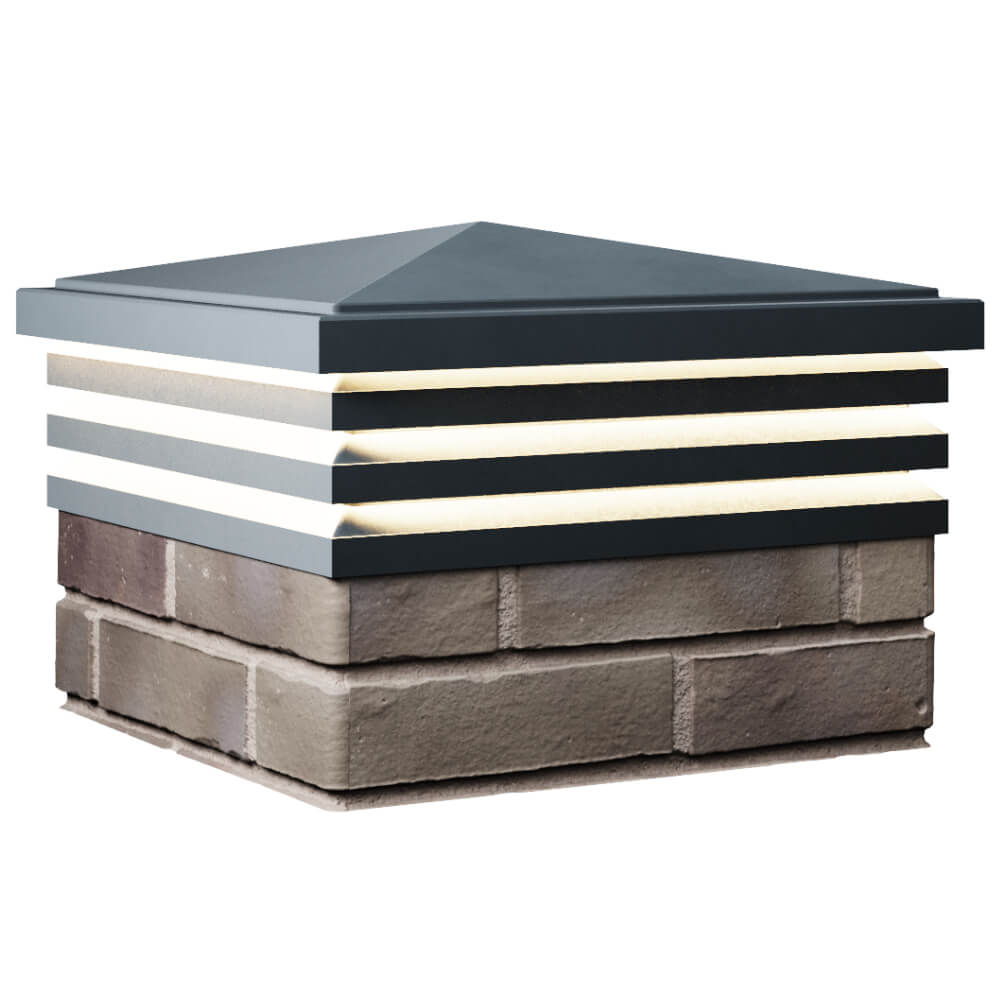 Колпак Zking Бона ХайТек Серый на столб 1.5х1.5 кирпича (385х385мм) с подсветкой в Октябрьском фото