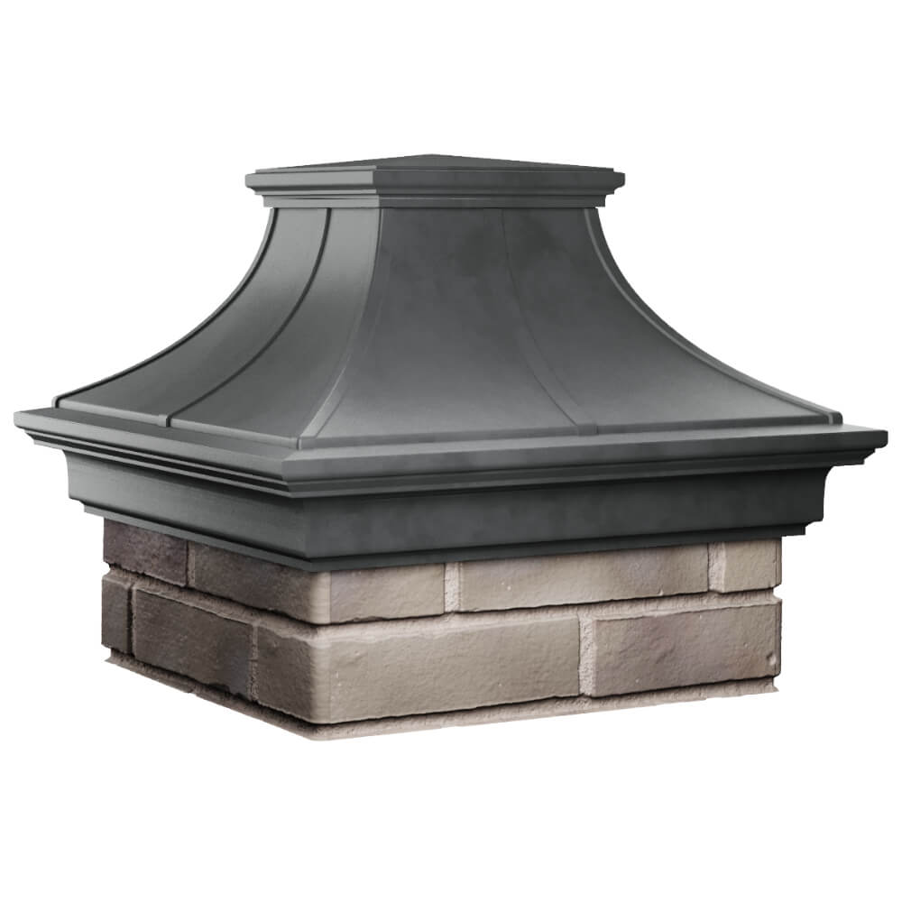 Колпак Zking Монблан Премиум Серый на столб 1.5х1.5 кирпича (385х385мм) в Октябрьском фото