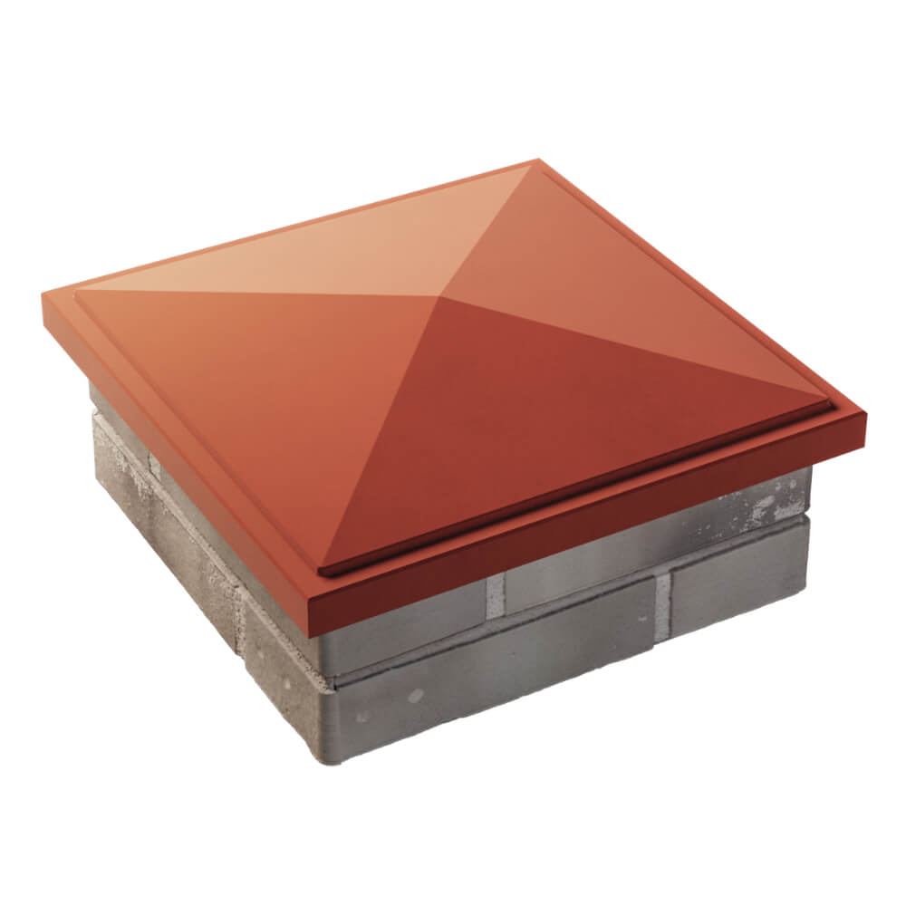 Колпак Zking БонаМоно Красный на столб 1.5х1.5 кирпича (385х385, 400х400мм) в Октябрьском фото