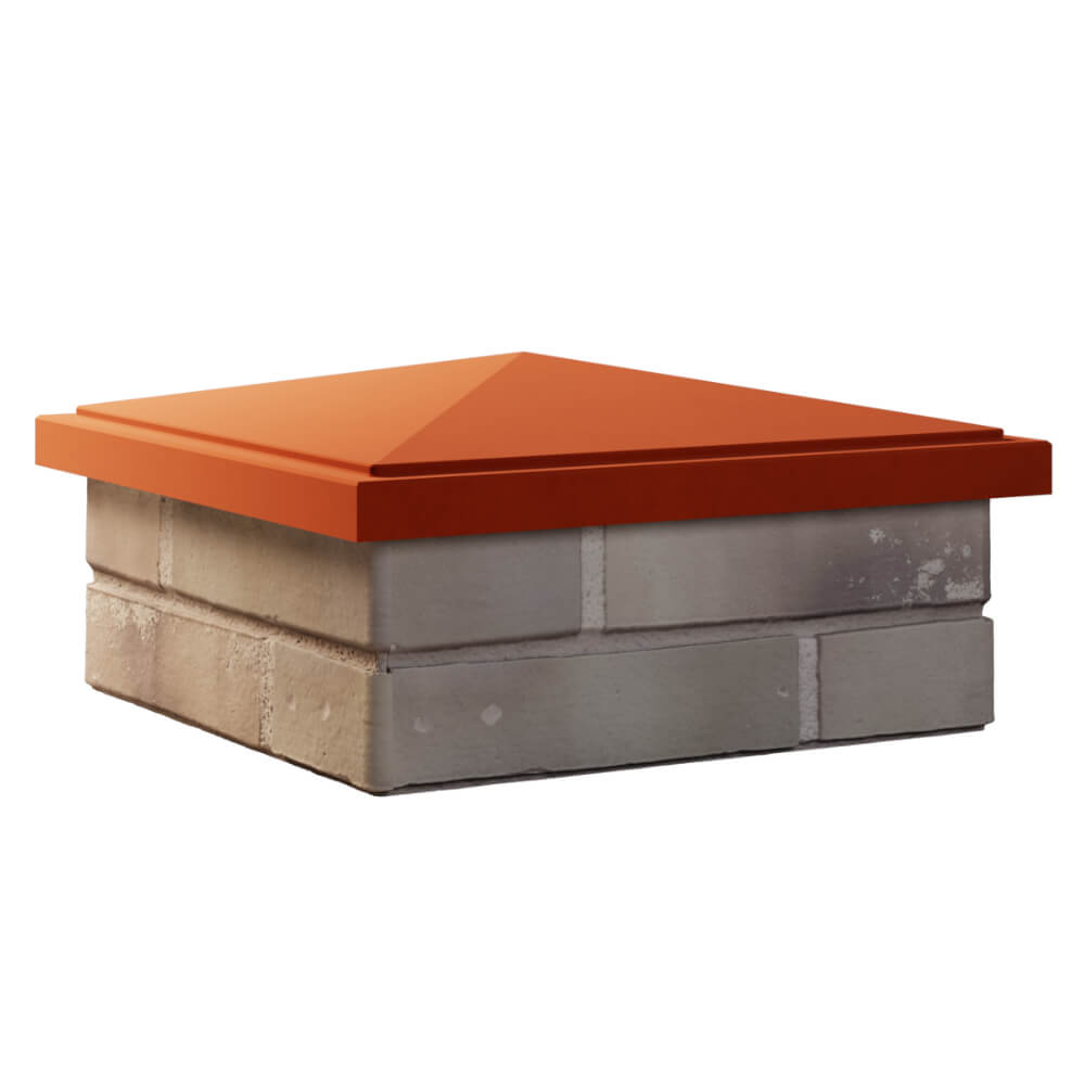 Колпак Zking БонаМоно Красный на столб 1.5х1.5 кирпича (385х385, 400х400мм) в Октябрьском фото