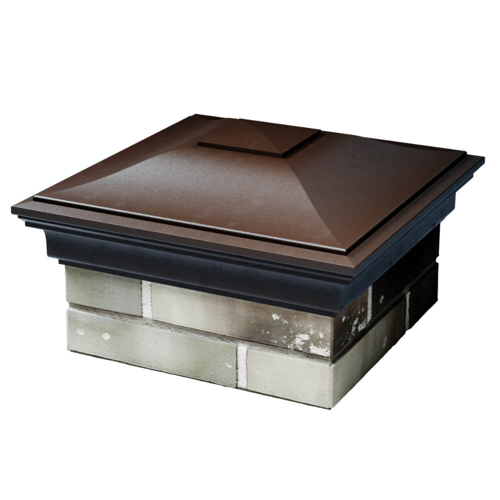 Колпак Zking Монблан Коричневый на столб 1.5х1.5 кирпича (385х385мм) в Октябрьском фото