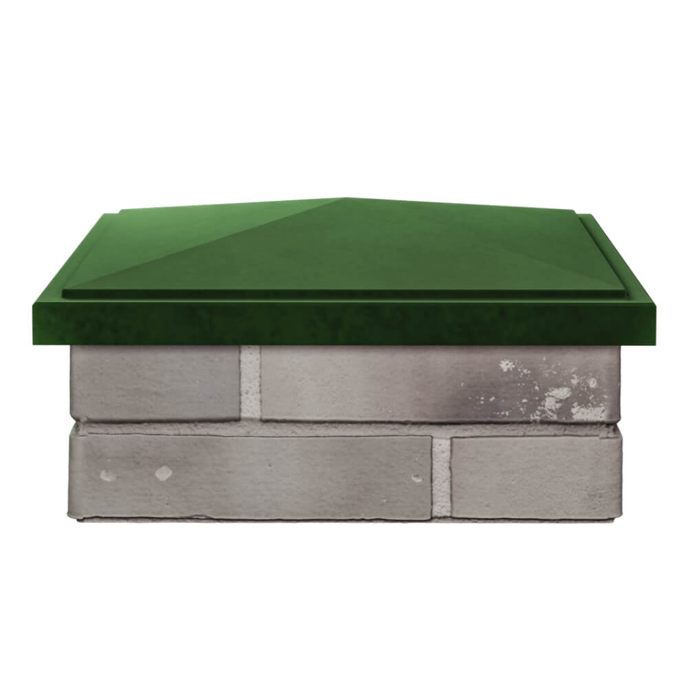 Колпак Zking БонаМоно Зеленый на столб 1.5х1.5 кирпича (385х385, 400х400мм) Октябрьский фото