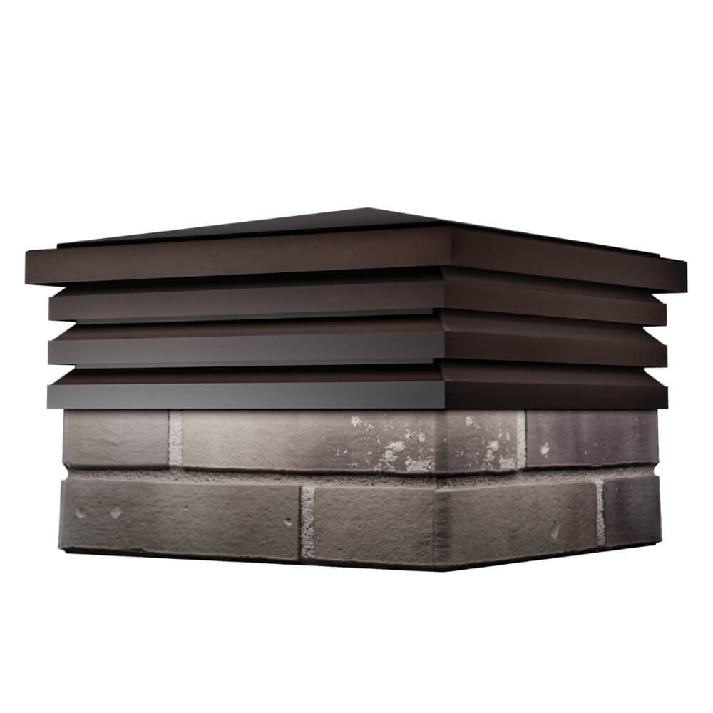 Колпак Zking Бона ХайТек Коричневый на столб 1.5х1.5 кирпича (385х385мм) в Октябрьском фото