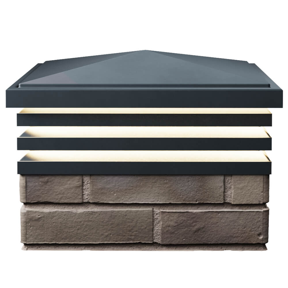 Колпак Zking Бона ХайТек Серый на столб 1.5х1.5 кирпича (385х385мм) с подсветкой в Октябрьском фото