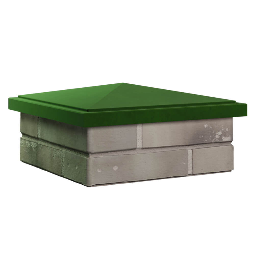 Колпак Zking БонаМоно Зеленый на столб 1.5х1.5 кирпича (385х385, 400х400мм) в Октябрьском фото