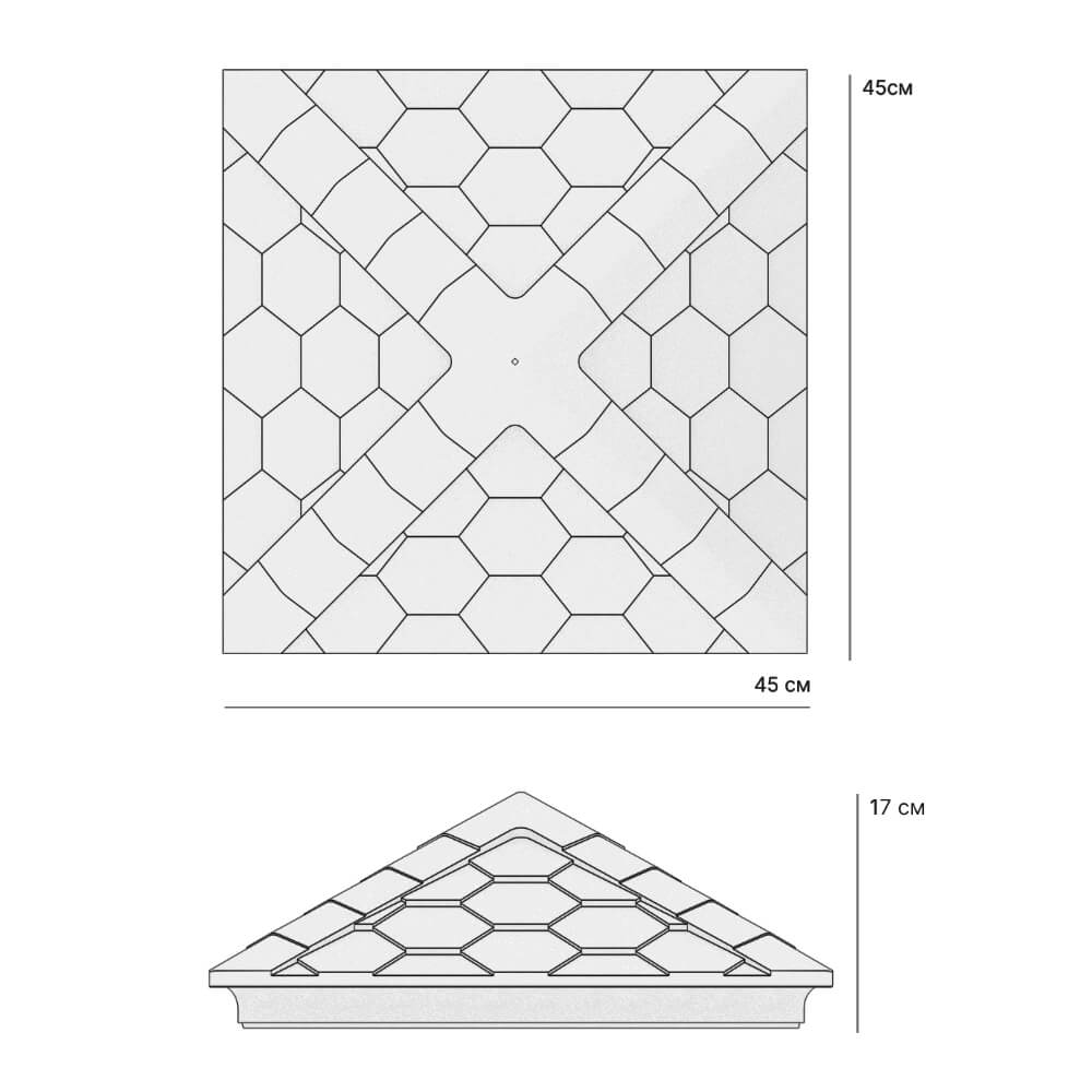 Колпак Zking Эверест Серый на столб 1.5х1.5 кирпича (390х390мм) в Октябрьском фото