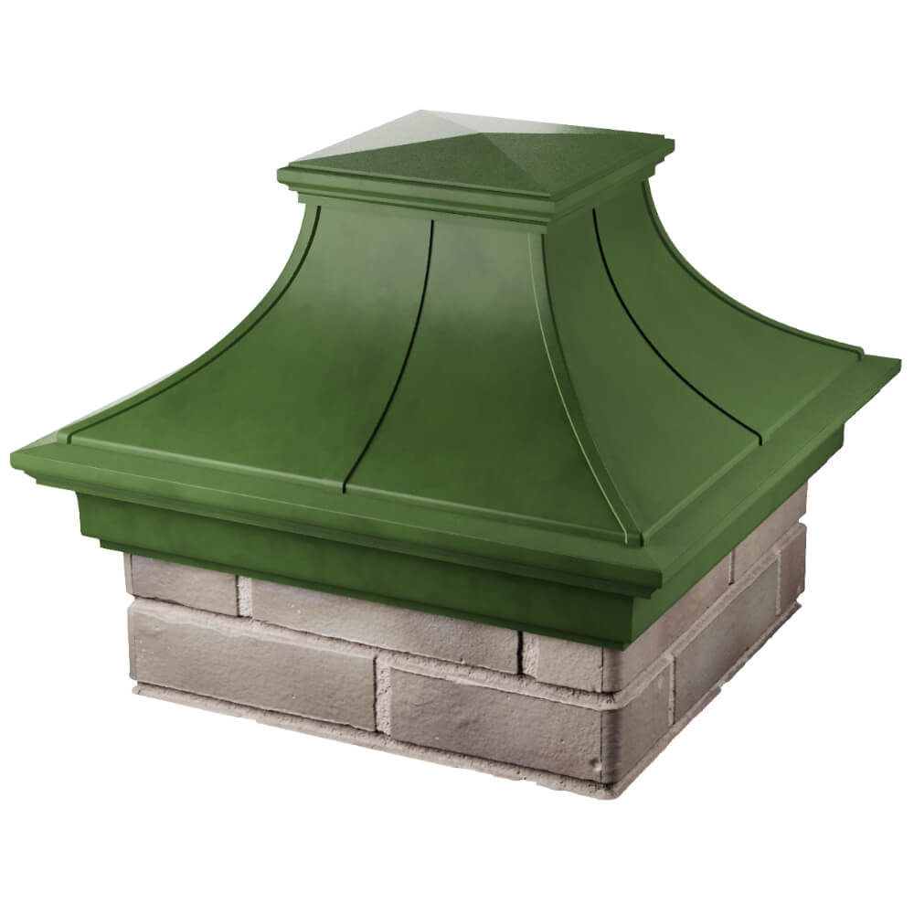 Колпак Zking Монблан Премиум Зеленый на столб 1.5х1.5 кирпича (385х385мм) в Октябрьском фото