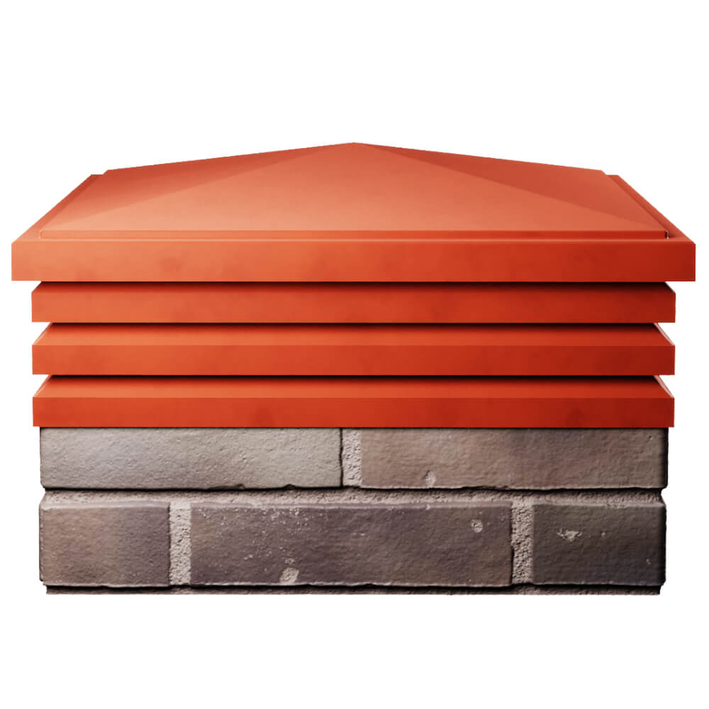 Колпак Zking Бона ХайТек Красный на столб 2х2 кирпича (513х513мм) Октябрьский фото