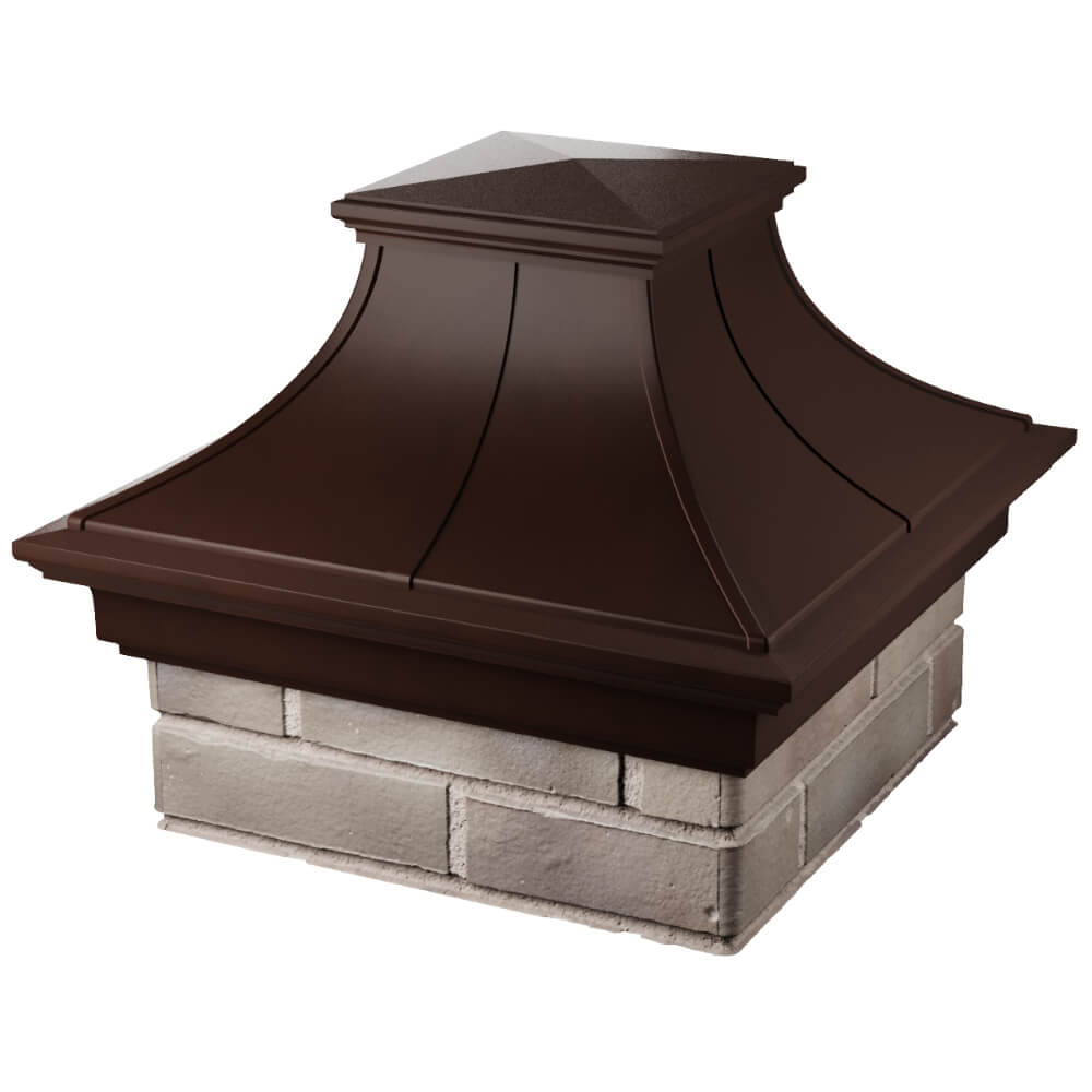 Колпак Zking Монблан Премиум Коричневый на столб 1.5х1.5 кирпича (385х385мм) в Октябрьском фото