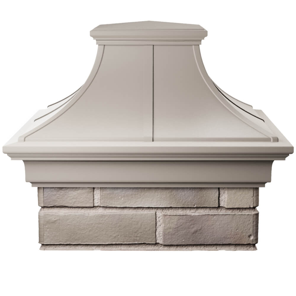 Колпак Zking Монблан Премиум Бежевый на столб 1.5х1.5 кирпича (385х385мм) Октябрьский фото