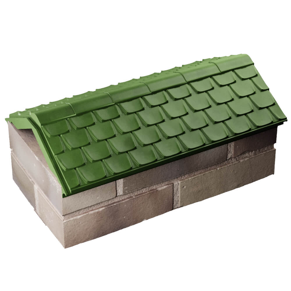 Парапет Zking Эльбрус Зеленый с посадкой на 1 кирпич (255мм) в Октябрьском фото