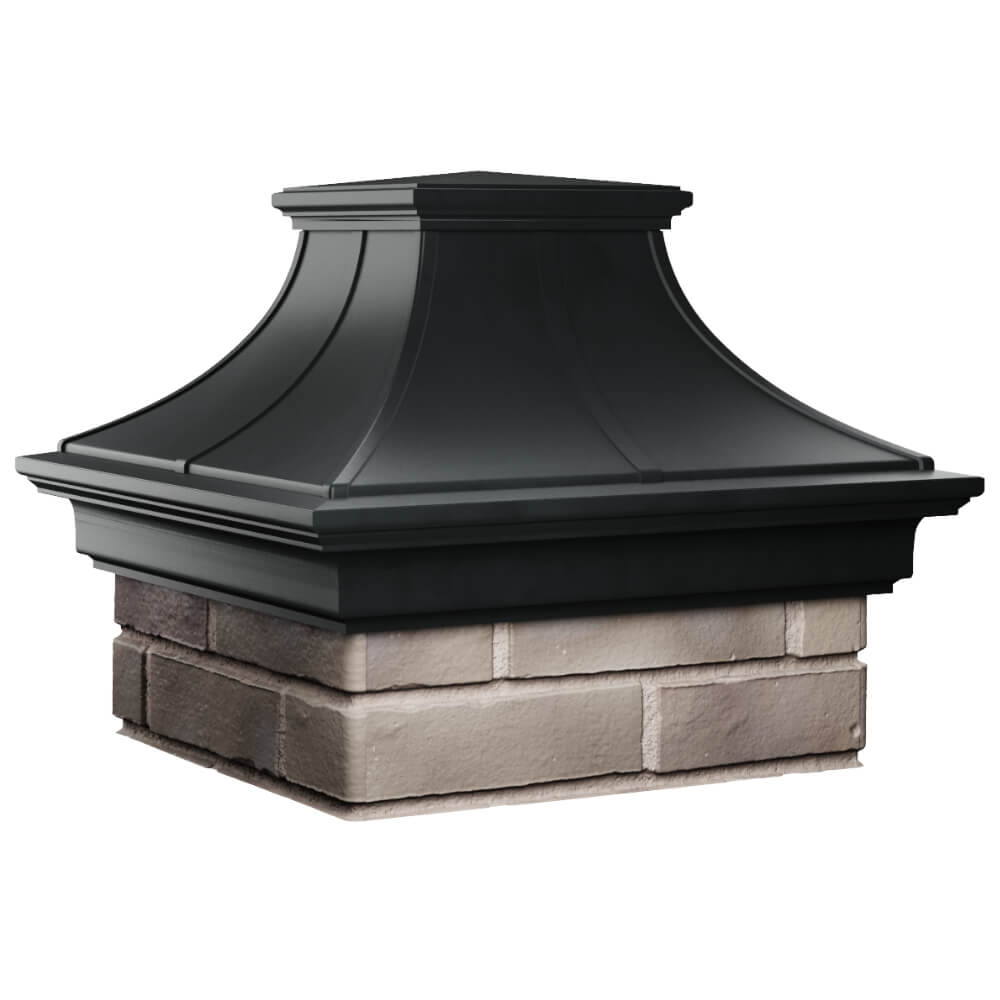 Колпак Zking Монблан Премиум Черный на столб 1.5х1.5 кирпича (385х385мм) в Октябрьском фото