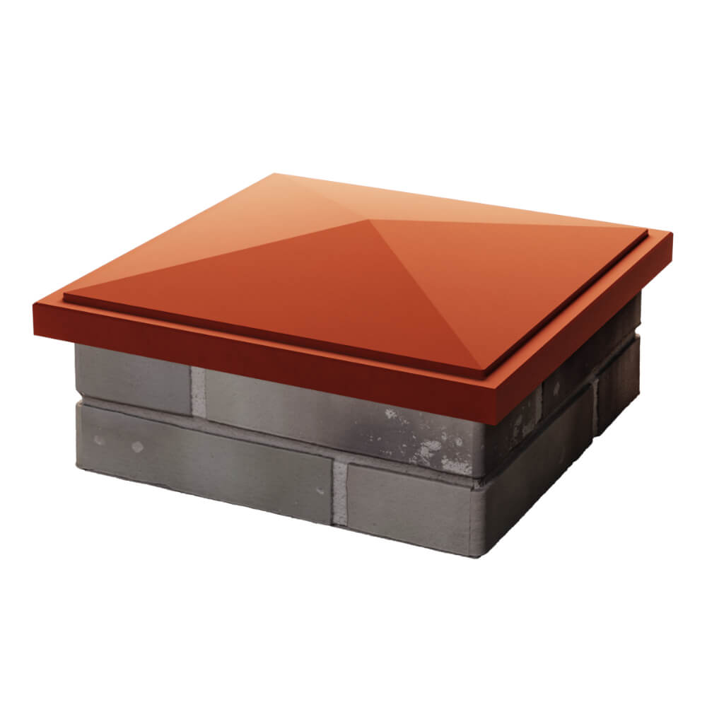 Колпак Zking БонаМоно Красный на столб 1.5х1.5 кирпича (385х385, 400х400мм) в Октябрьском фото