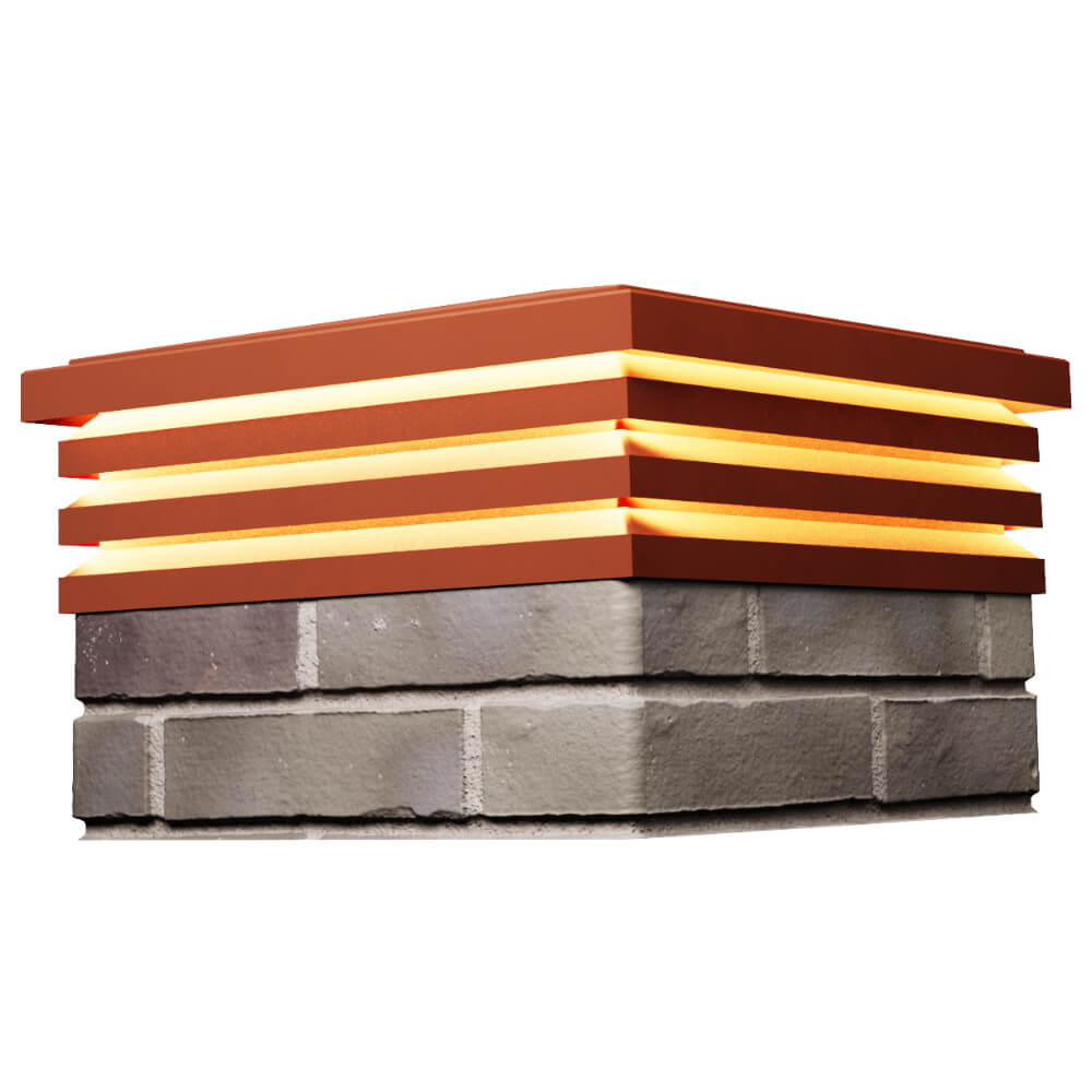 Колпак Zking Бона ХайТек Красный на столб 1.5х1.5 кирпича (385х385мм) с подсветкой в Октябрьском фото