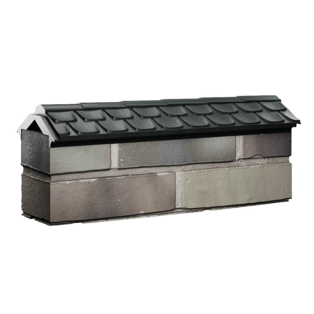 Парапет Zking Эльбрус Черный с посадкой на 0.5 кирпича (130мм) Октябрьский фото