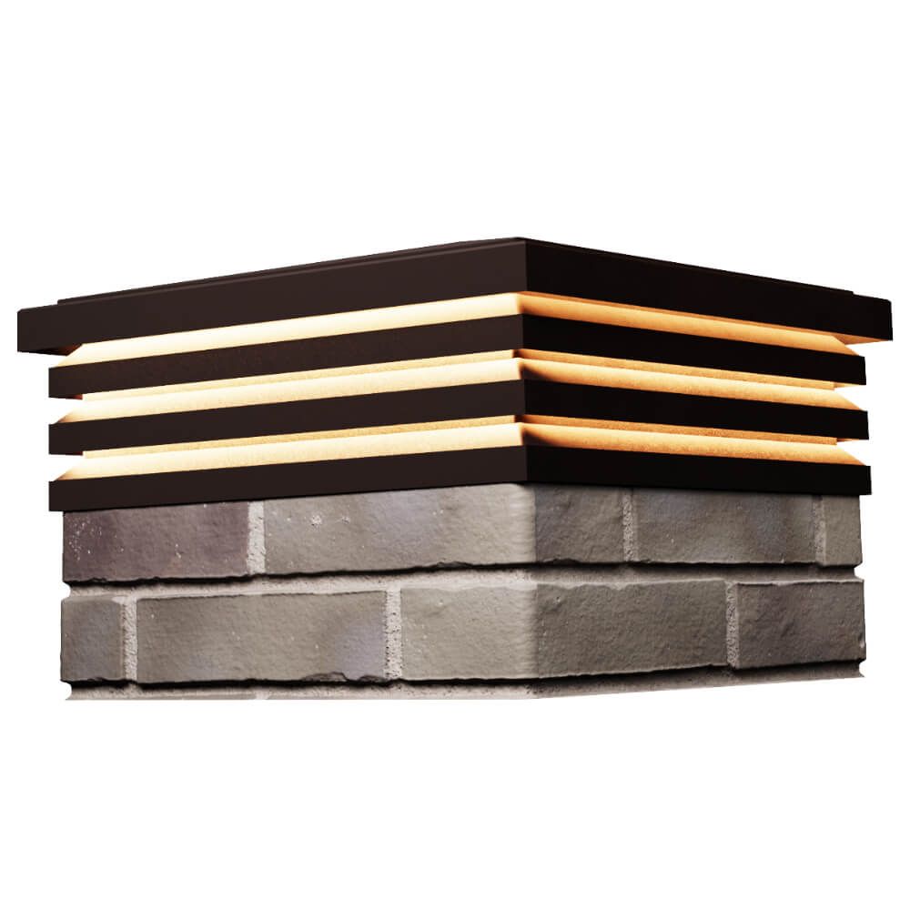 Колпак Zking Бона ХайТек Коричневый на столб 1.5х1.5 кирпича (385х385мм) с подсветкой в Октябрьском фото